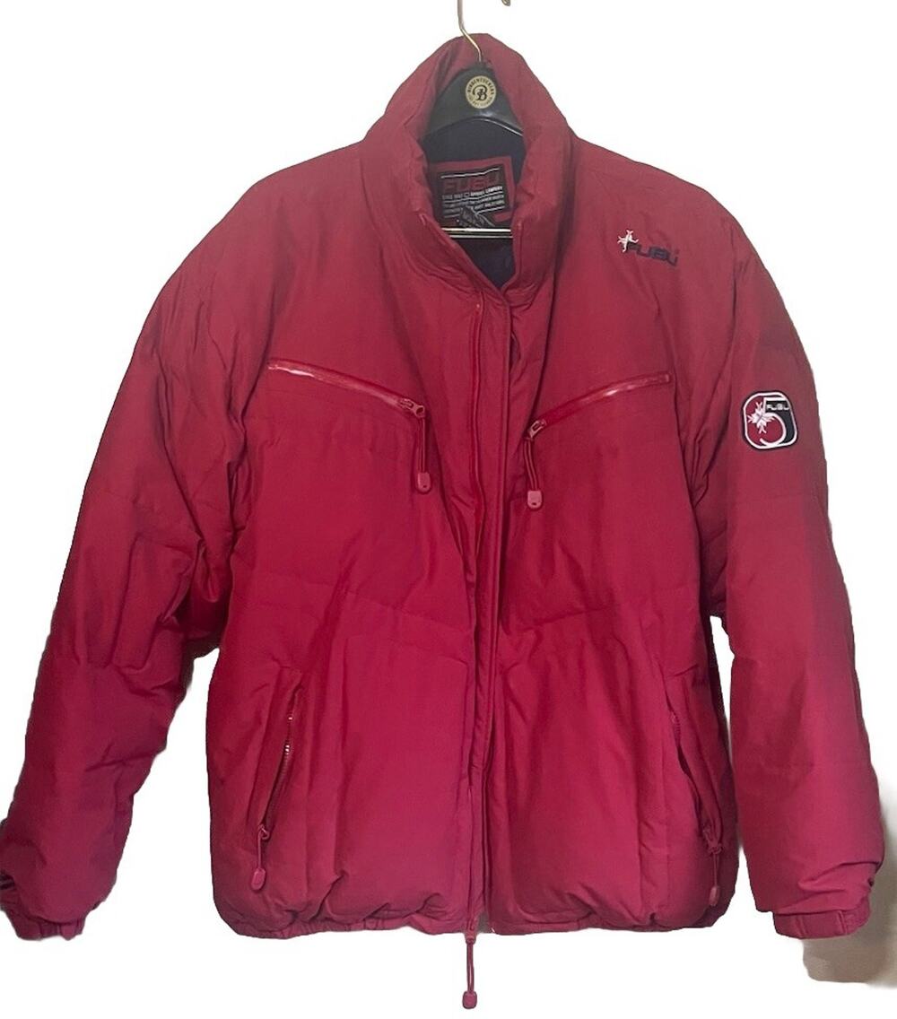 VINTAGE FUBU Jacket Mens 2XL Red Puffer Y2K Down/Feathers Since 1992 Hooded